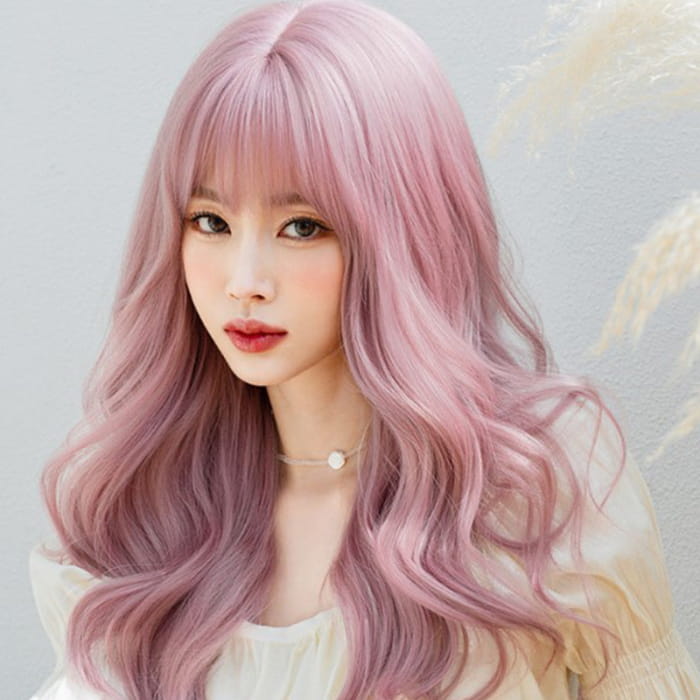 Pink Lolita Natural Long Big Wavy Wig - One Size