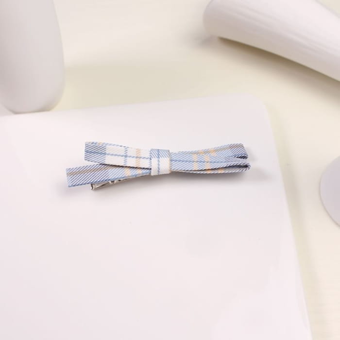 Plaid Bow Hair Clip