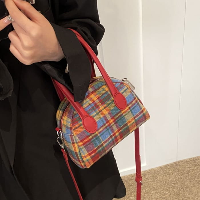 Plaid Bowler Bag