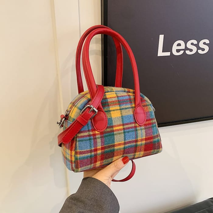 Plaid Bowler Bag