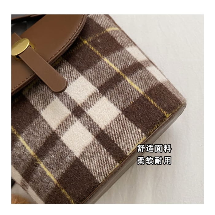 Plaid Bucket Bag / Charm / Set