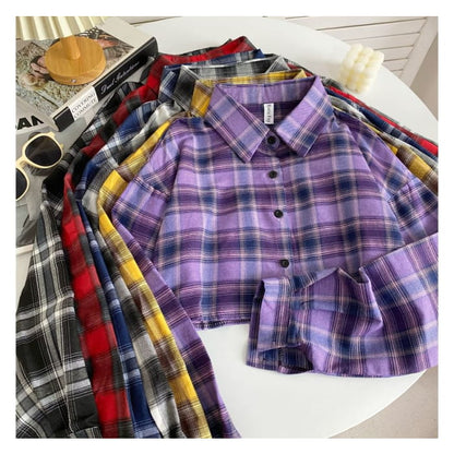 Plaid Button-Up Shirt