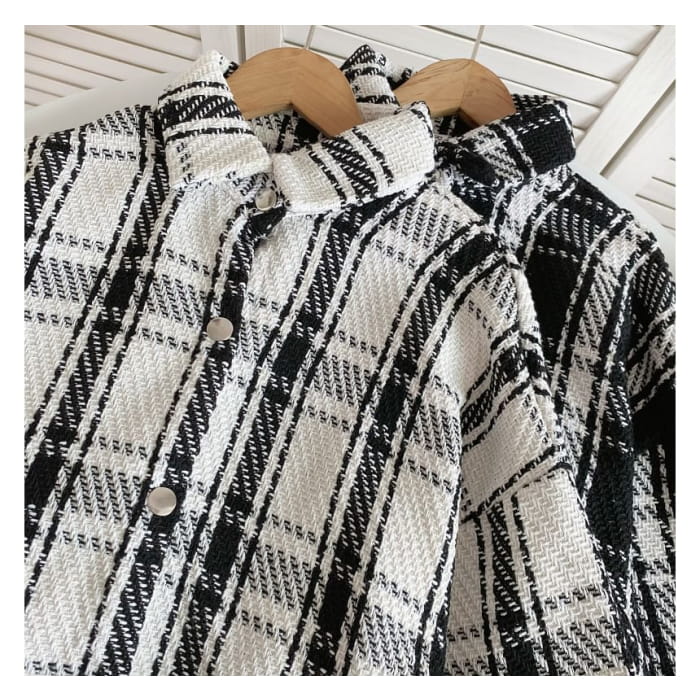 Plaid Button-Up Shirt Jacket