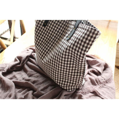 Plaid Canvas Shopper Bag