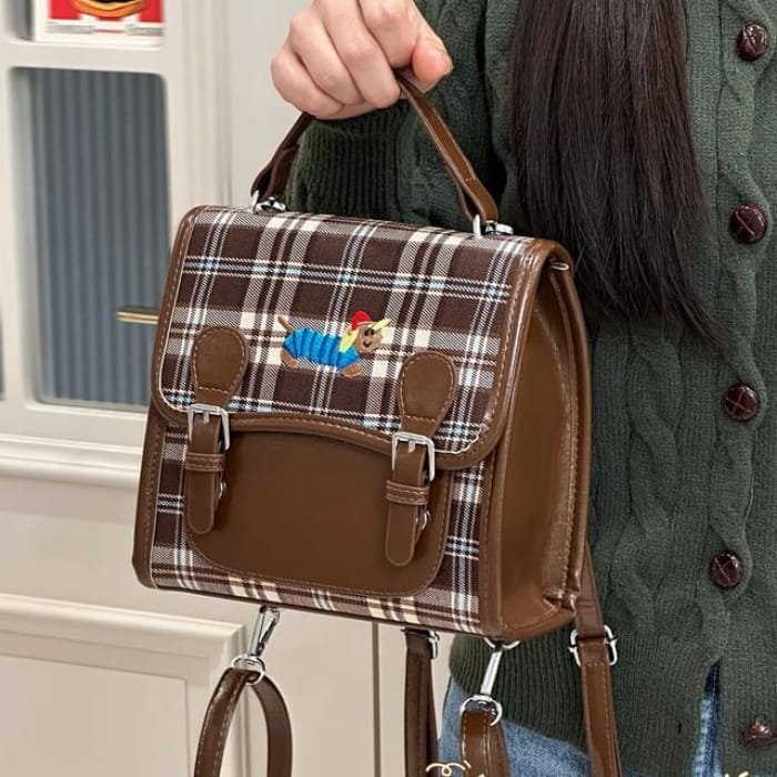 Plaid Flap Crossbody Bag