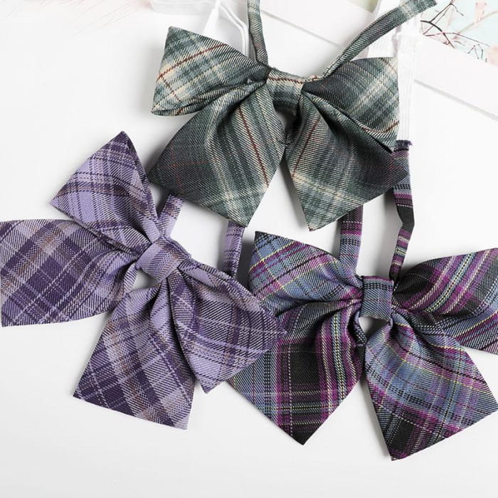 Plaid Japanese JK Bow Tie Shirt Accessories