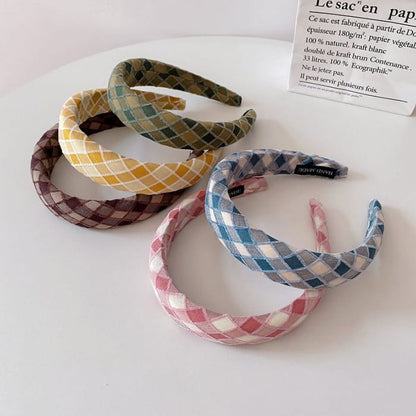 Plaid Padded Headband - Accessories