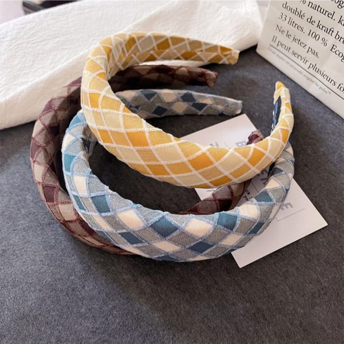 Plaid Padded Headband - Accessories