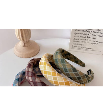 Plaid Padded Headband - Accessories