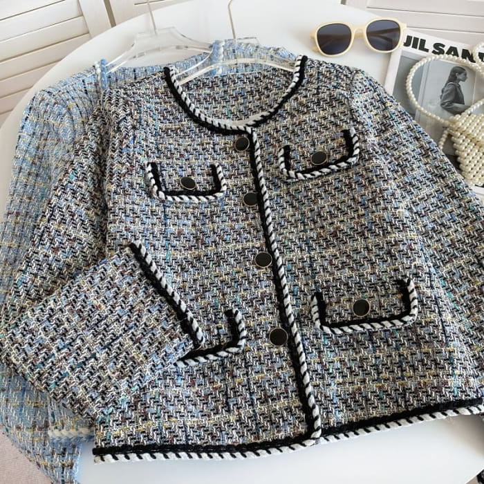 Plaid Single-Breasted Jacket