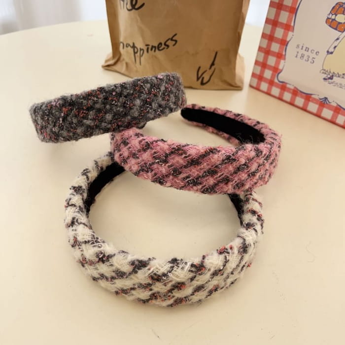 Plaid Yarn Headband