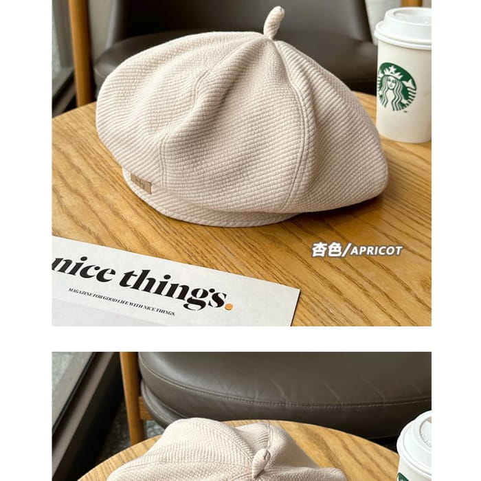 Plain Applique Beret - Hats