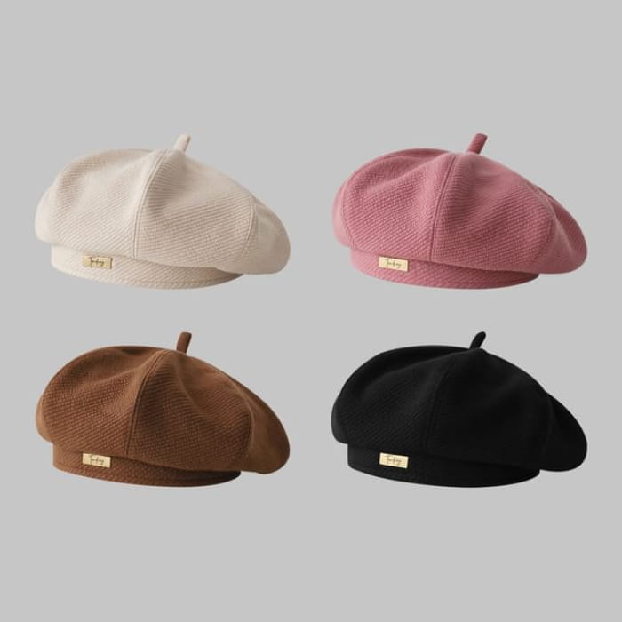 Plain Applique Beret - Hats