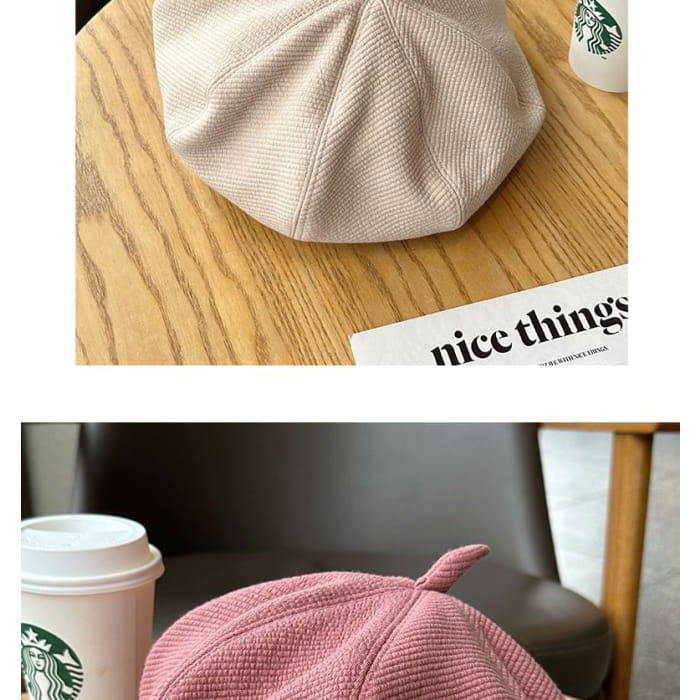 Plain Applique Beret - Hats