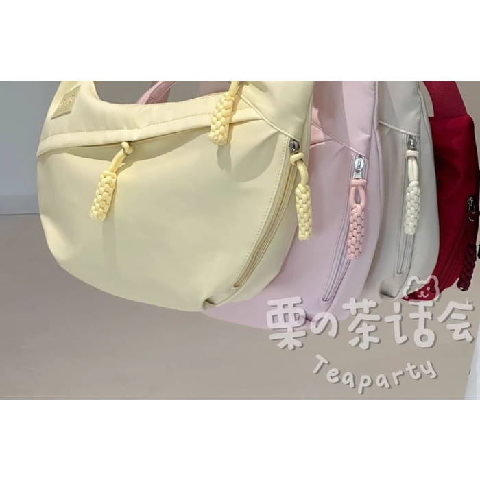 Plain Applique Crossbody Bag / Charm / Set