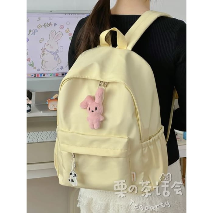 Plain Backpack / Bag Charm / Set - With Rabbit - Light