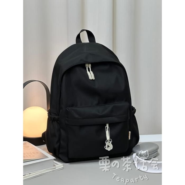 Plain Backpack / Bag Charm / Set - Without - Black