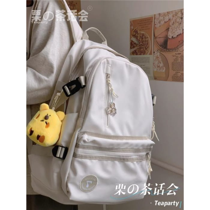 Plain Backpack / Charm / Set - With Mouse - Off-White / S