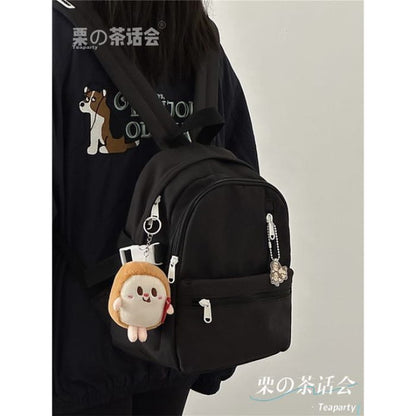 Plain Backpack / Charm / Set - With Toast - Black / S