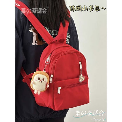 Plain Backpack / Charm / Set - With Toast - Red / S