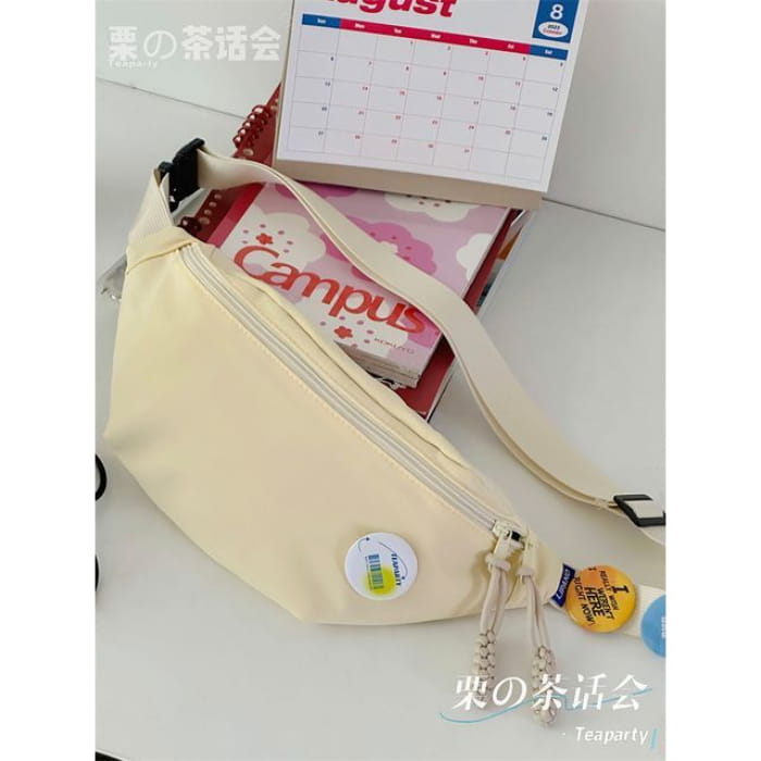 Plain Belt Bag / Charm / Set - Light Yellow / One Size