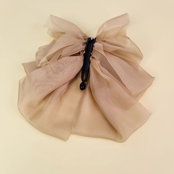 Plain Bow Mesh Hair Clamp