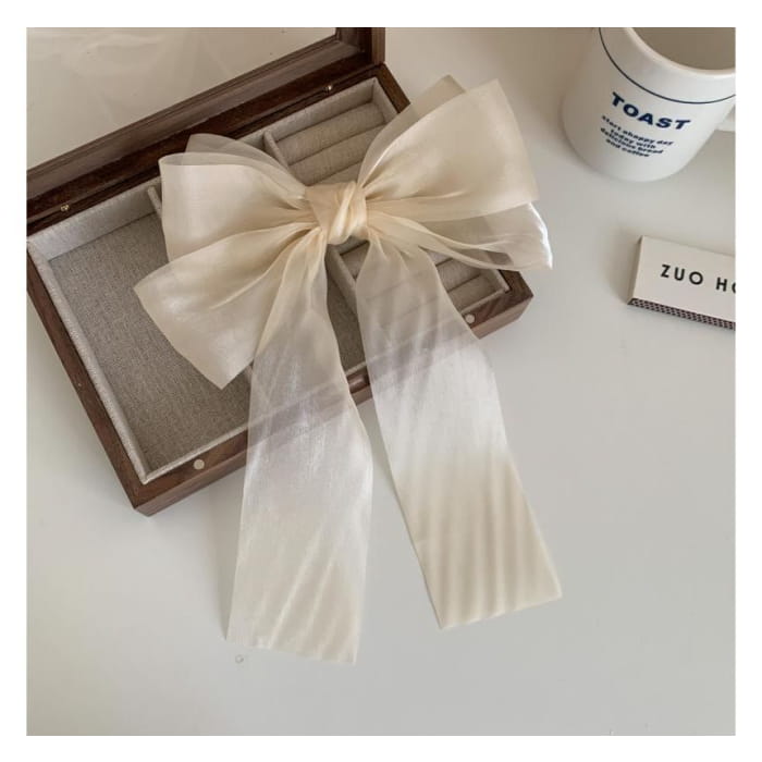 Plain Bow Mesh Hair Clip