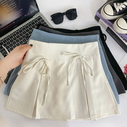 Plain Bow Mini A-Line Skirt