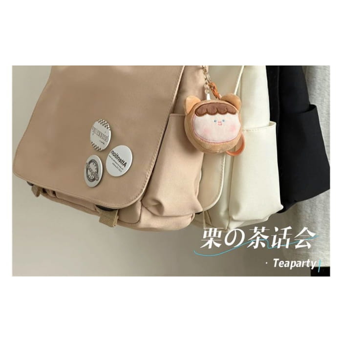 Plain Buckled Flap Crossbody Bag - Backpacks