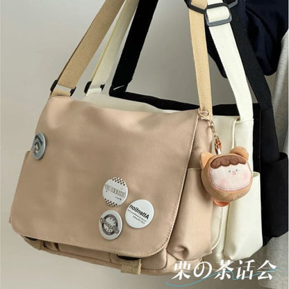 Plain Buckled Flap Crossbody Bag - Backpacks