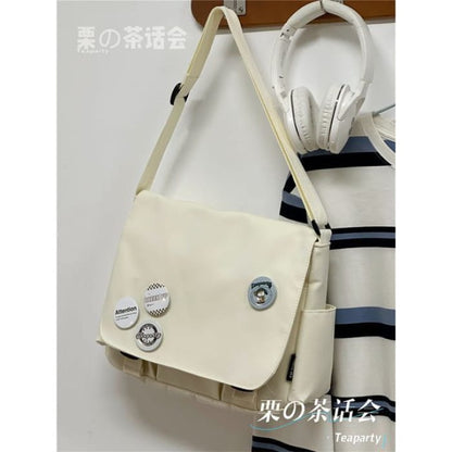 Plain Buckled Flap Crossbody Bag - Without Charm