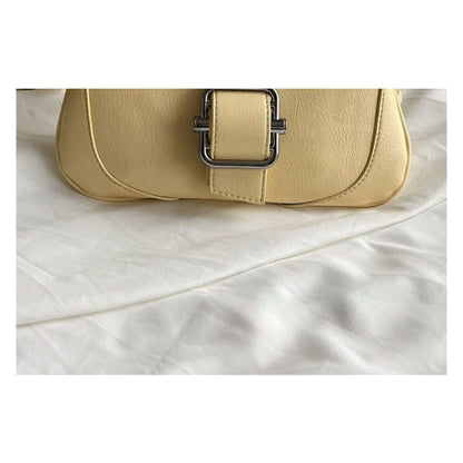 Plain Buckled Panel Shoulder Bag