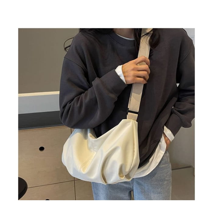 Plain Canvas Zip Crossbody Bag