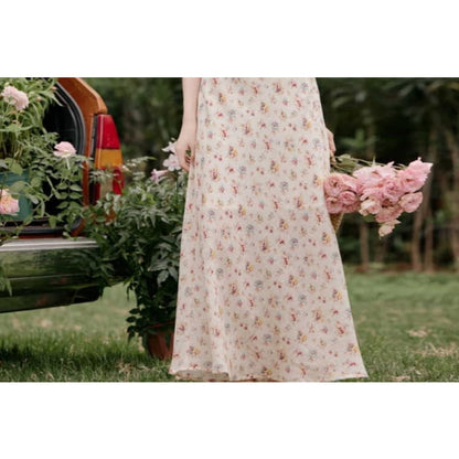 Plain Cardigan / Spaghetti Strap Floral Maxi Sundress / Set