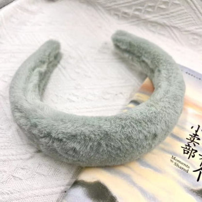 Plain Chenille Headband - Green / One Size