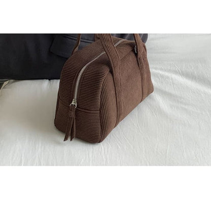 Plain Corduroy Bowler Bag