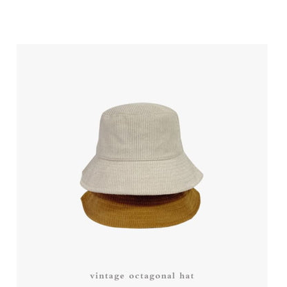 Plain Corduroy Bucket Hat - Hats