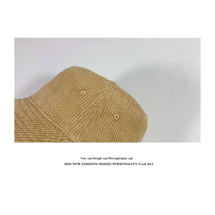 Plain Corduroy Bucket Hat - Hats