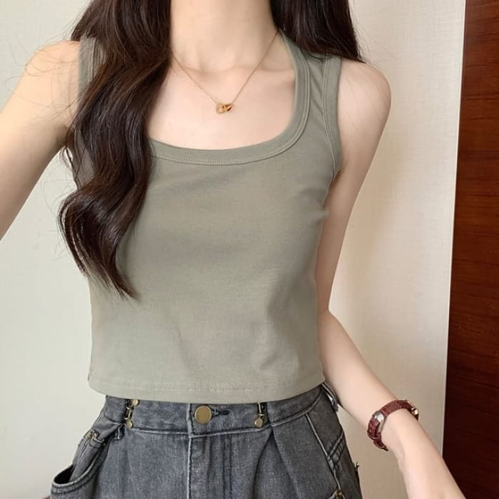 Plain Crop Tank Top