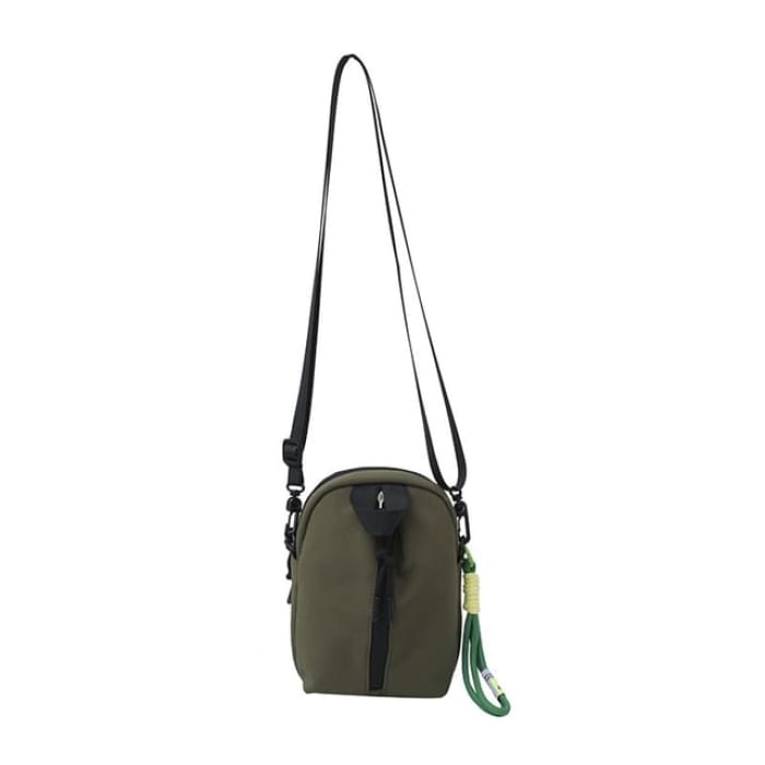 Plain Crossbody Bag / Charm / Set - Green / One Size