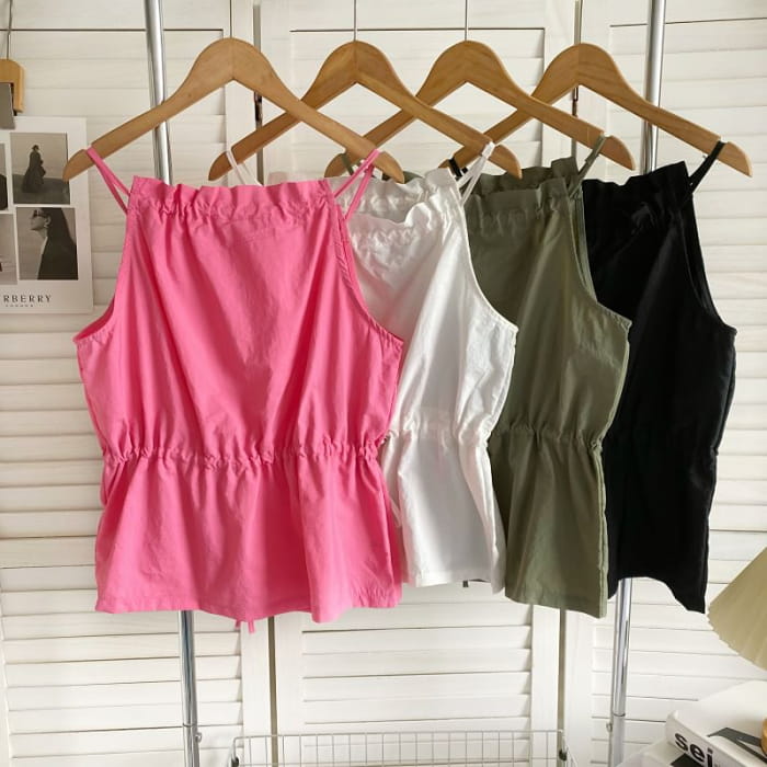 Plain Drawstring Camisole Top