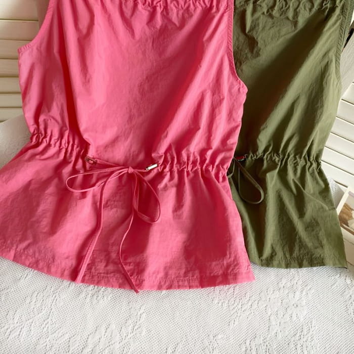 Plain Drawstring Camisole Top