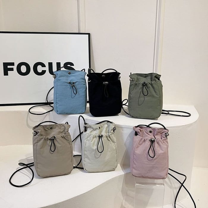 Plain Drawstring Crossbody Bag