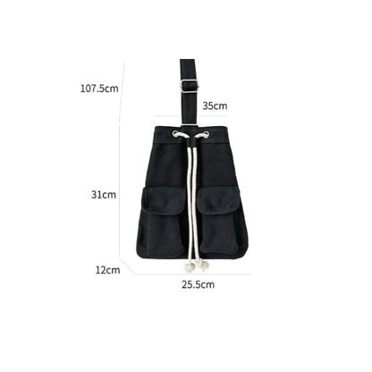 Plain Drawstring Sling Bag