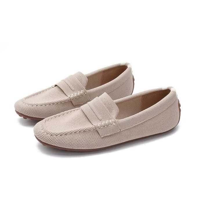 Plain Driving Loafers - Almond / 35