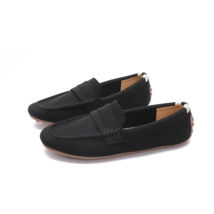 Plain Driving Loafers - Black / 35