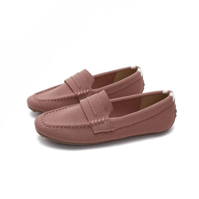 Plain Driving Loafers - Pink / 35