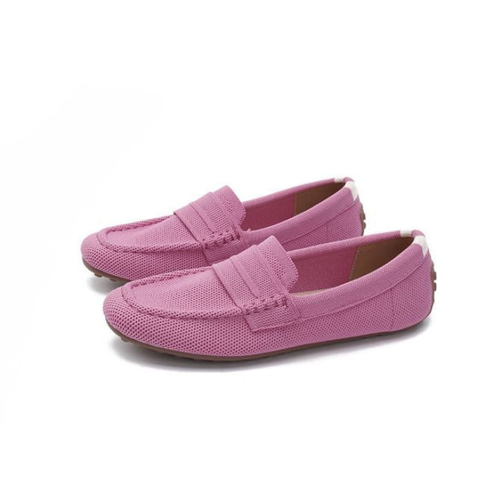 Plain Driving Loafers - Rose Pink / 35