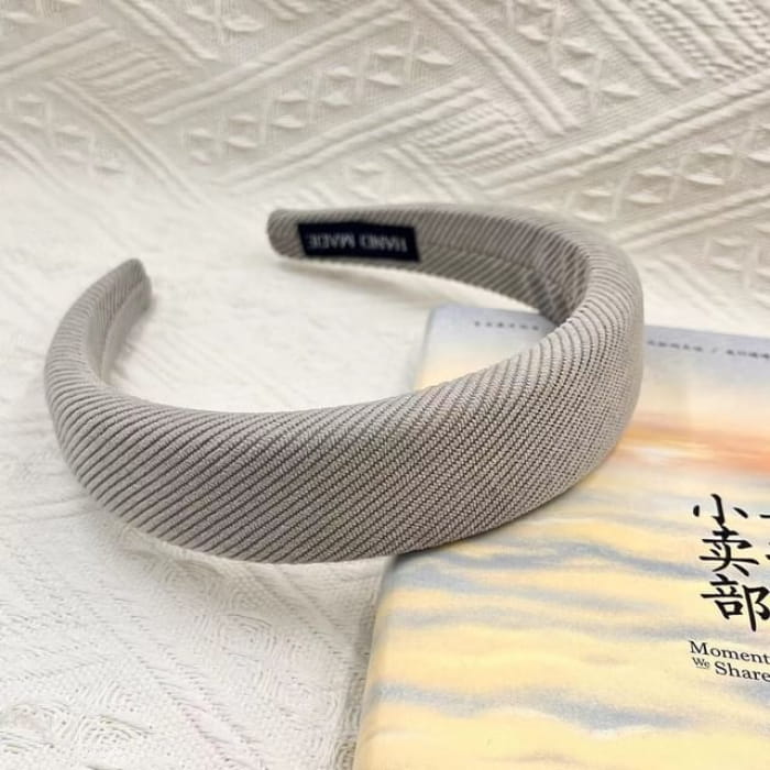 Plain Fabric Headband - Gray / One Size