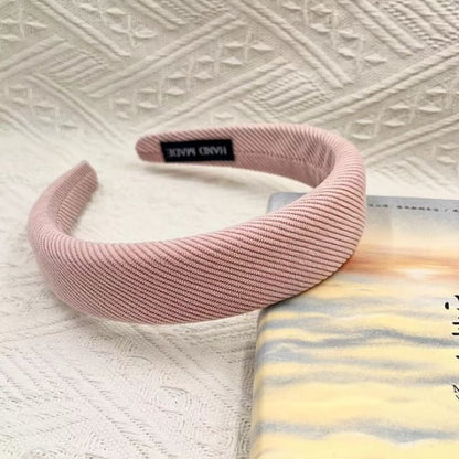 Plain Fabric Headband - Pink / One Size